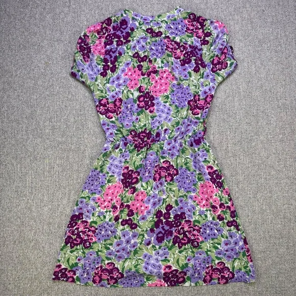 Amanda Uprichard Silk Floral Puff Sleeve Mini Dress S Multicolor NWOT Boho - Picture 2 of 10